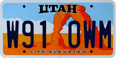 UT license plate W910WM