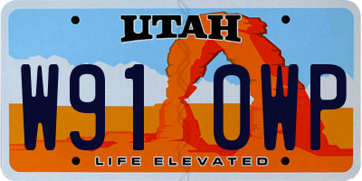 UT license plate W910WP