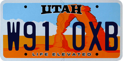 UT license plate W910XB