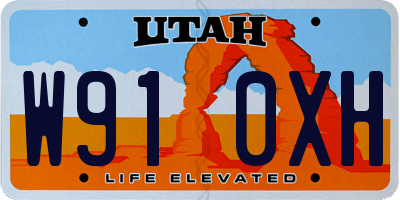 UT license plate W910XH