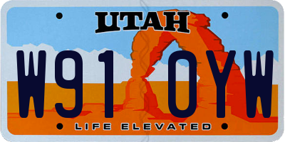 UT license plate W910YW