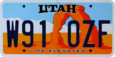 UT license plate W910ZF