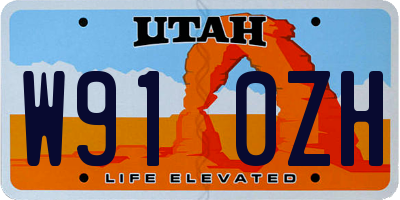 UT license plate W910ZH