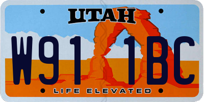 UT license plate W911BC