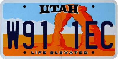 UT license plate W911EC