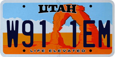 UT license plate W911EM