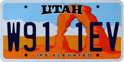UT license plate W911EV
