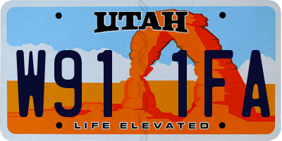 UT license plate W911FA