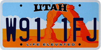 UT license plate W911FJ