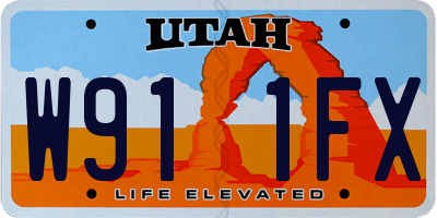 UT license plate W911FX