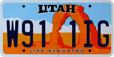 UT license plate W911IG