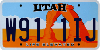 UT license plate W911IJ