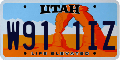 UT license plate W911IZ