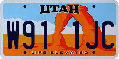 UT license plate W911JC