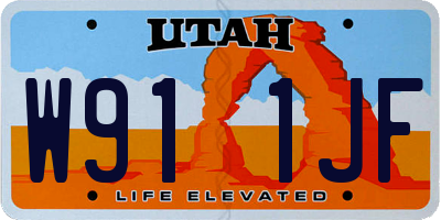 UT license plate W911JF