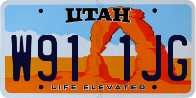 UT license plate W911JG