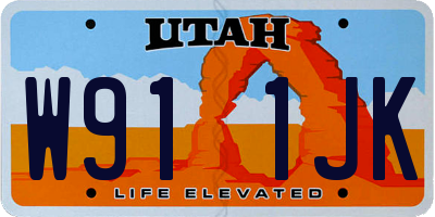 UT license plate W911JK