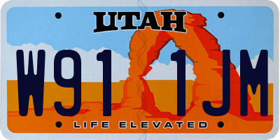 UT license plate W911JM