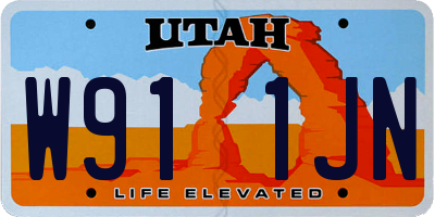 UT license plate W911JN