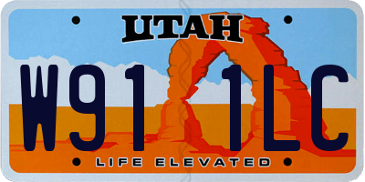 UT license plate W911LC