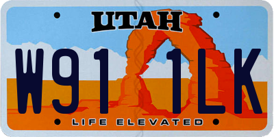 UT license plate W911LK