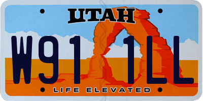 UT license plate W911LL