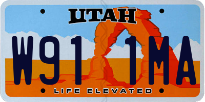 UT license plate W911MA