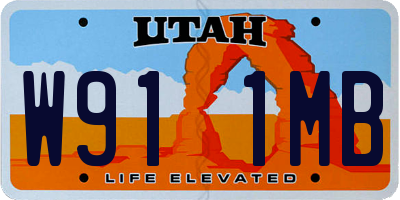 UT license plate W911MB