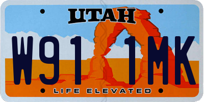 UT license plate W911MK