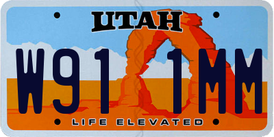 UT license plate W911MM