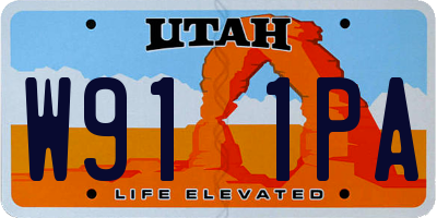 UT license plate W911PA