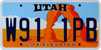 UT license plate W911PB
