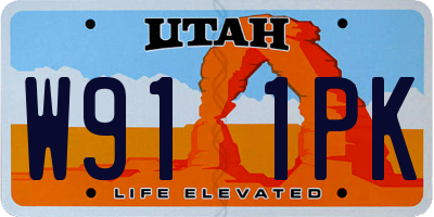 UT license plate W911PK