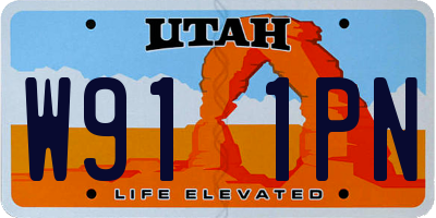 UT license plate W911PN