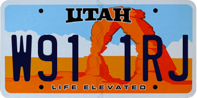 UT license plate W911RJ