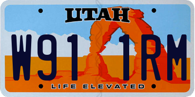 UT license plate W911RM