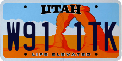 UT license plate W911TK