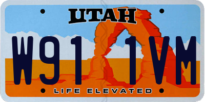 UT license plate W911VM