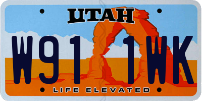 UT license plate W911WK