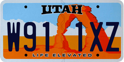 UT license plate W911XZ