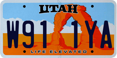 UT license plate W911YA