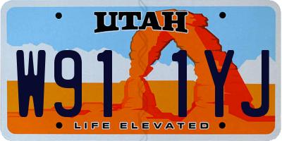 UT license plate W911YJ