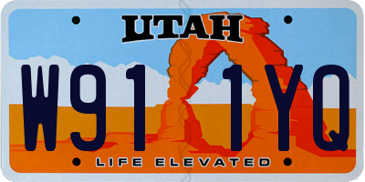 UT license plate W911YQ