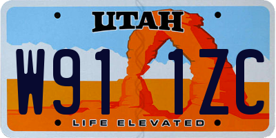 UT license plate W911ZC