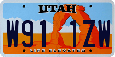 UT license plate W911ZW