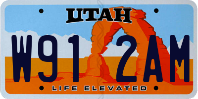 UT license plate W912AM