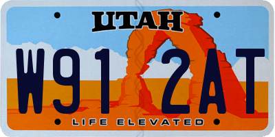 UT license plate W912AT