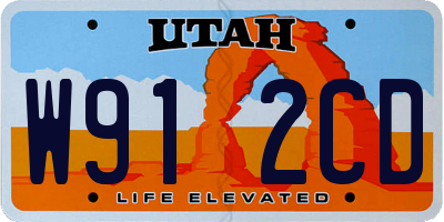 UT license plate W912CD