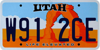 UT license plate W912CE