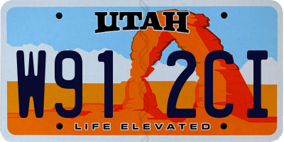 UT license plate W912CI